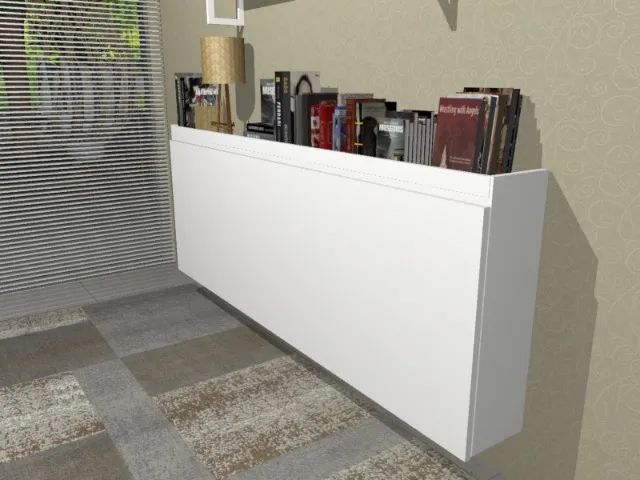 Mesa Dobrável Home Office Delluxe. Armário para guardar livros notebook. L100cm x P60cm - Foto 2