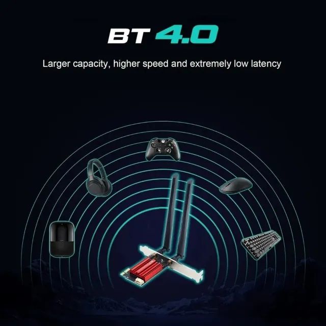 Placa Wi-fi Dual Band 2.4/5ghz 1200mb Bluetooth 4.0 Pci-e (novo) - Foto 3