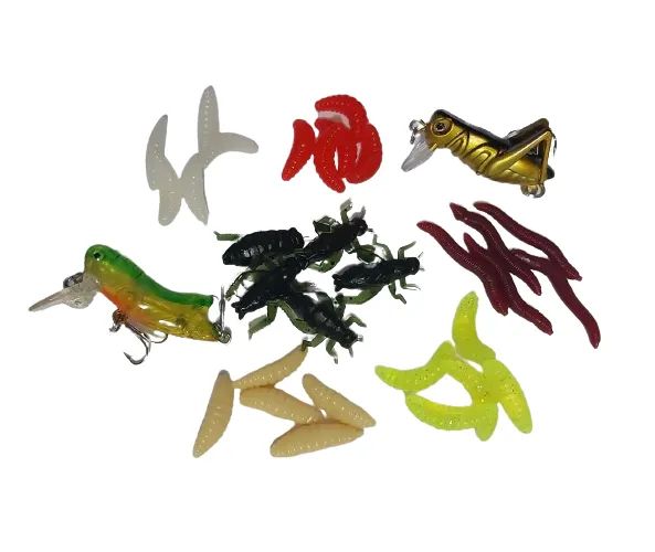 Kit 30 Iscas Artificiais Silicone Pesca Tilapia Pacu Tambaqui Truta