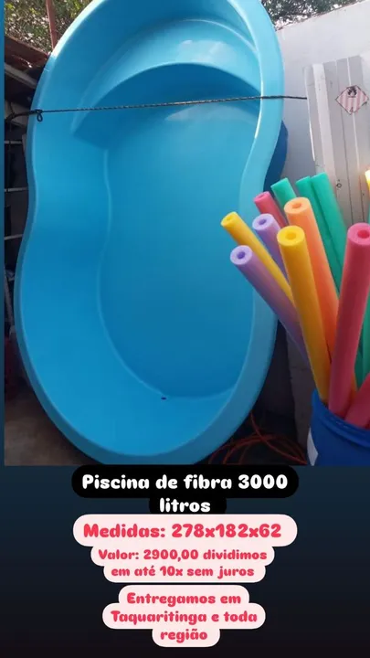 PISCINA DE FIBRA NOVA MODELO FEIJÃO