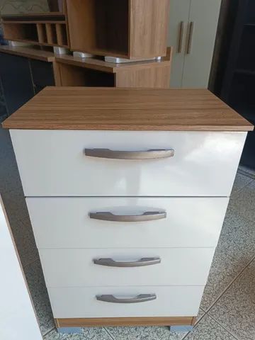 Cômoda 4 Gavetas Castanho Nova - Foto 4