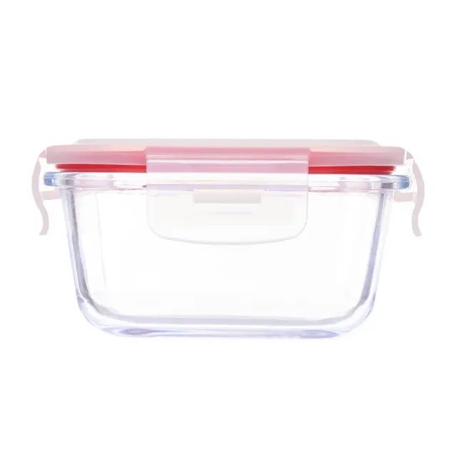 Tigela Invicta Tampa Hermética Quadrado Vidro 320ml - Foto 3