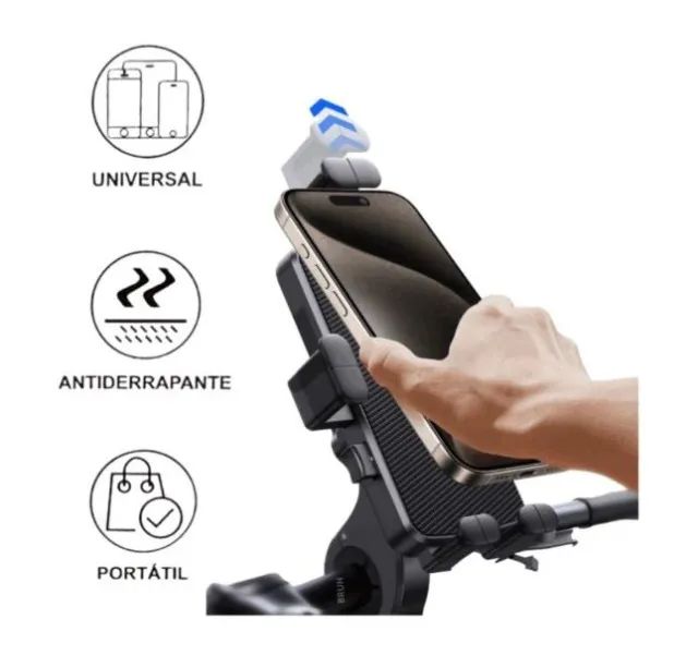 Suporte De Celular Universal Para Guidão Moto Ou Bike Rotação 360º - Foto 2