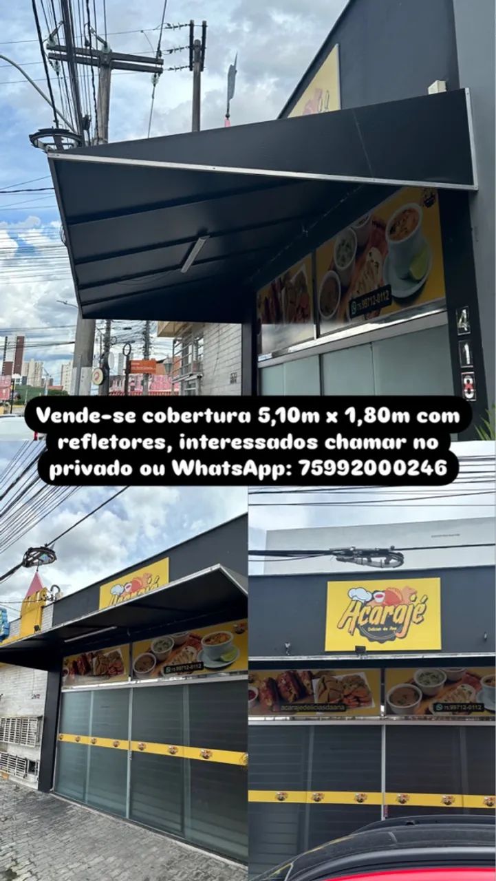 Cobertura comercial com refletores