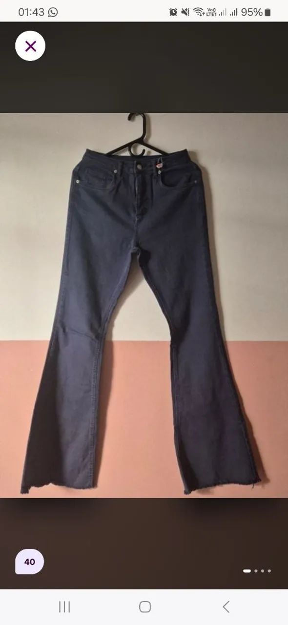 Calça Flare Jeans Azul Escuro