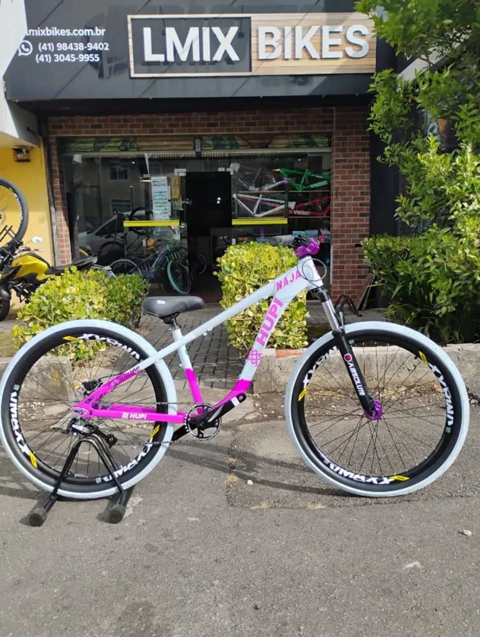 Bicicleta HUPI Naja Branco/Rosa MT200 Shimano, Selim DDK, Cubo - Main Image