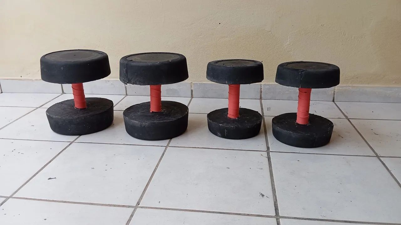 Vendo KIT de Halteres artesanal feitos de CONCRETO - (CIMENTO) REVESTIDOS EM EVA - Foto 5