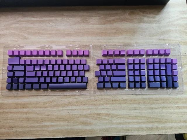 Kit 130 Teclas Gradiente Roxo com impressão lateral p/ Teclado Mecânico (keycaps) - Foto 2