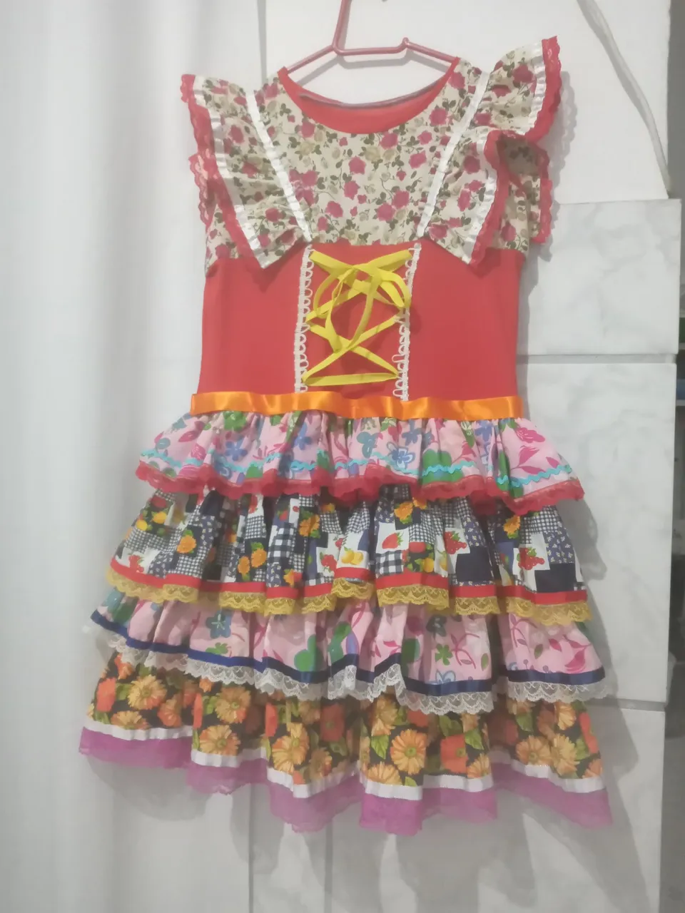 Vestido Festa Junina Infantil Colorido
