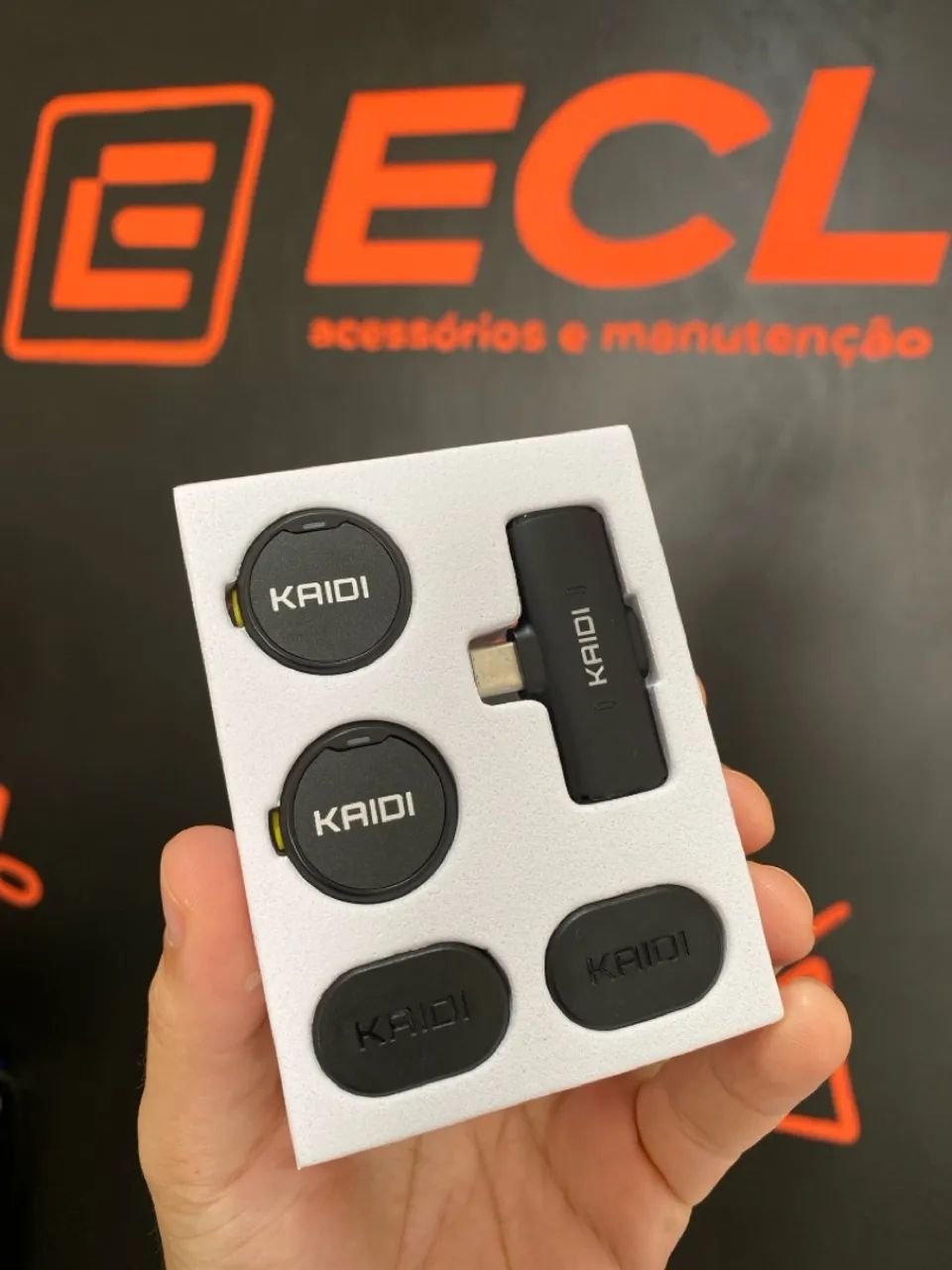 Microfone de Lapela Sem Fio KMF4-C Tipo-C - Foto 3