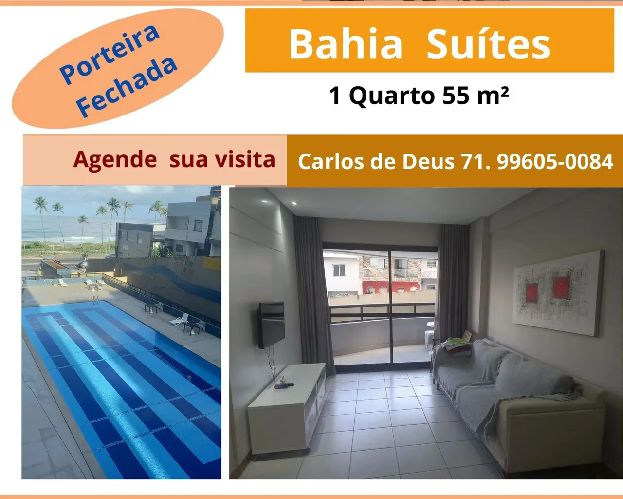 Bahia suítes, lindo apartamento 1 Quarto, 55 m², mobiliado e Decorado, em Armação