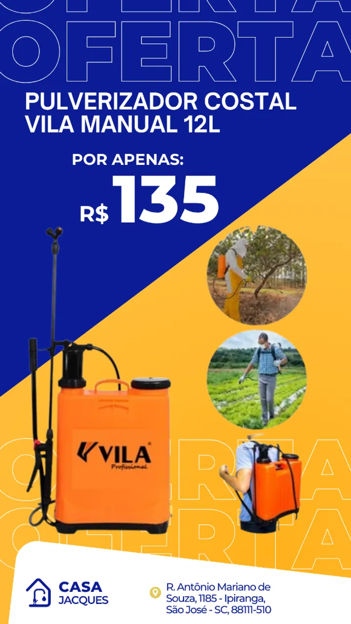 Pulverizador Costal Vila Manual 12L