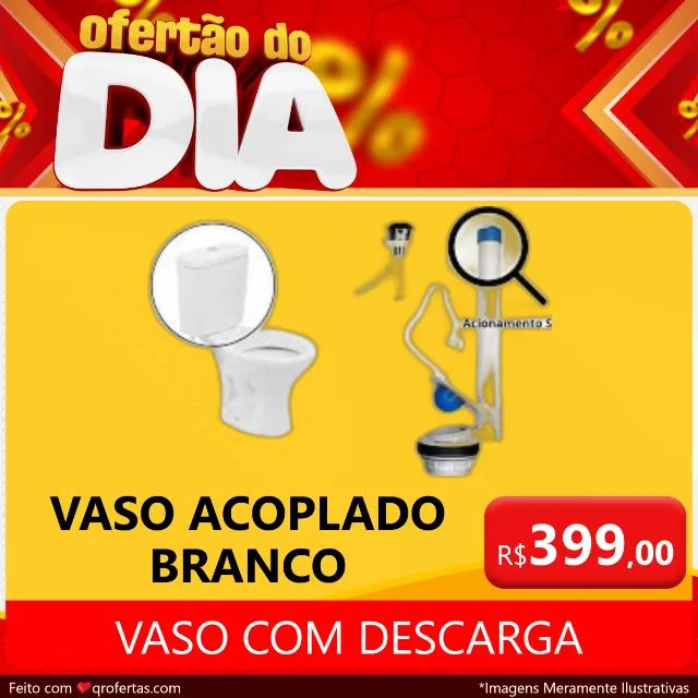 VASO ACOPLADO ( VASO + BACIA ACOPLADA ) BRANCO  - Foto 2