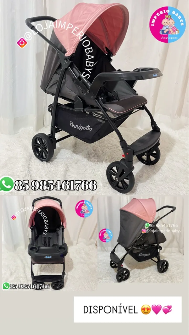 Carrinho de Bebê Burigotto Ecco Rosa