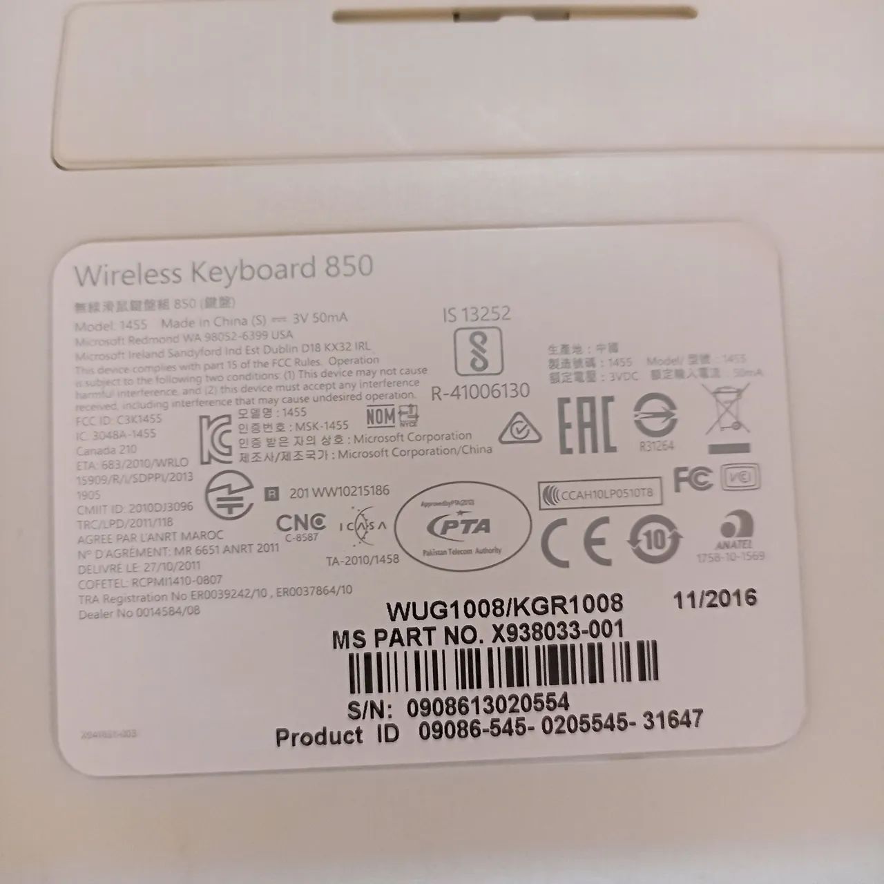 Teclado sem fio microsoft modelo wireless keyboard 85063825063848193123