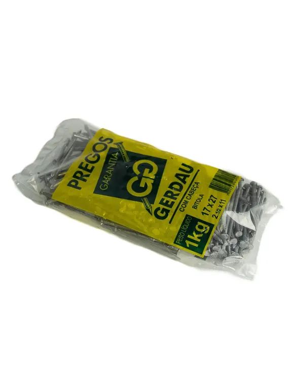 Prego Com Cabeça Bitola 17x27 - Gerdau  1Kg - Foto 2