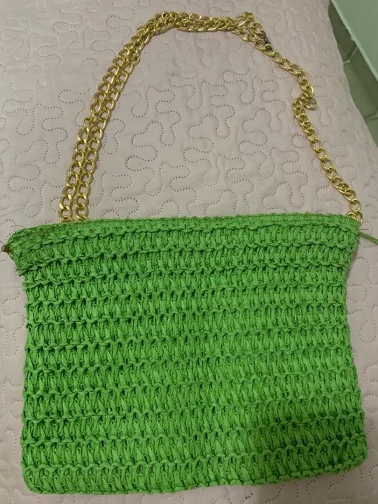 Bolsa de Ombro Verde em Crochê