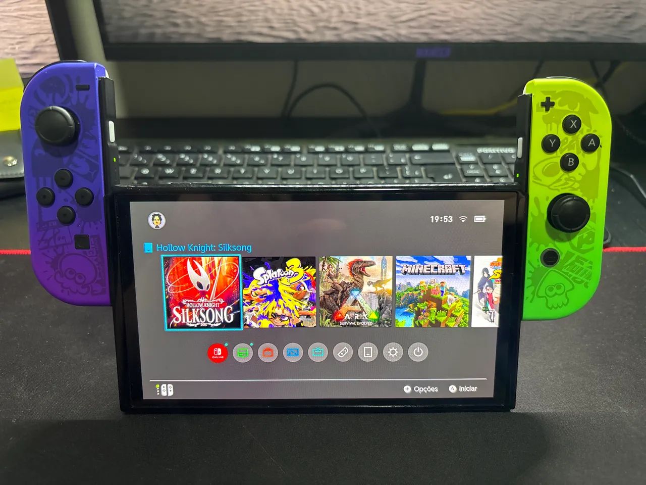 Nintendo Switch Oled edição Splatoon 3 + Jogo mídia física  - Foto 4