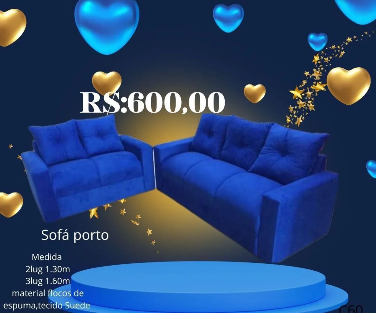 Conjunto Sofá Porto - Conforto e Elegância para sua Sala! Várias cores