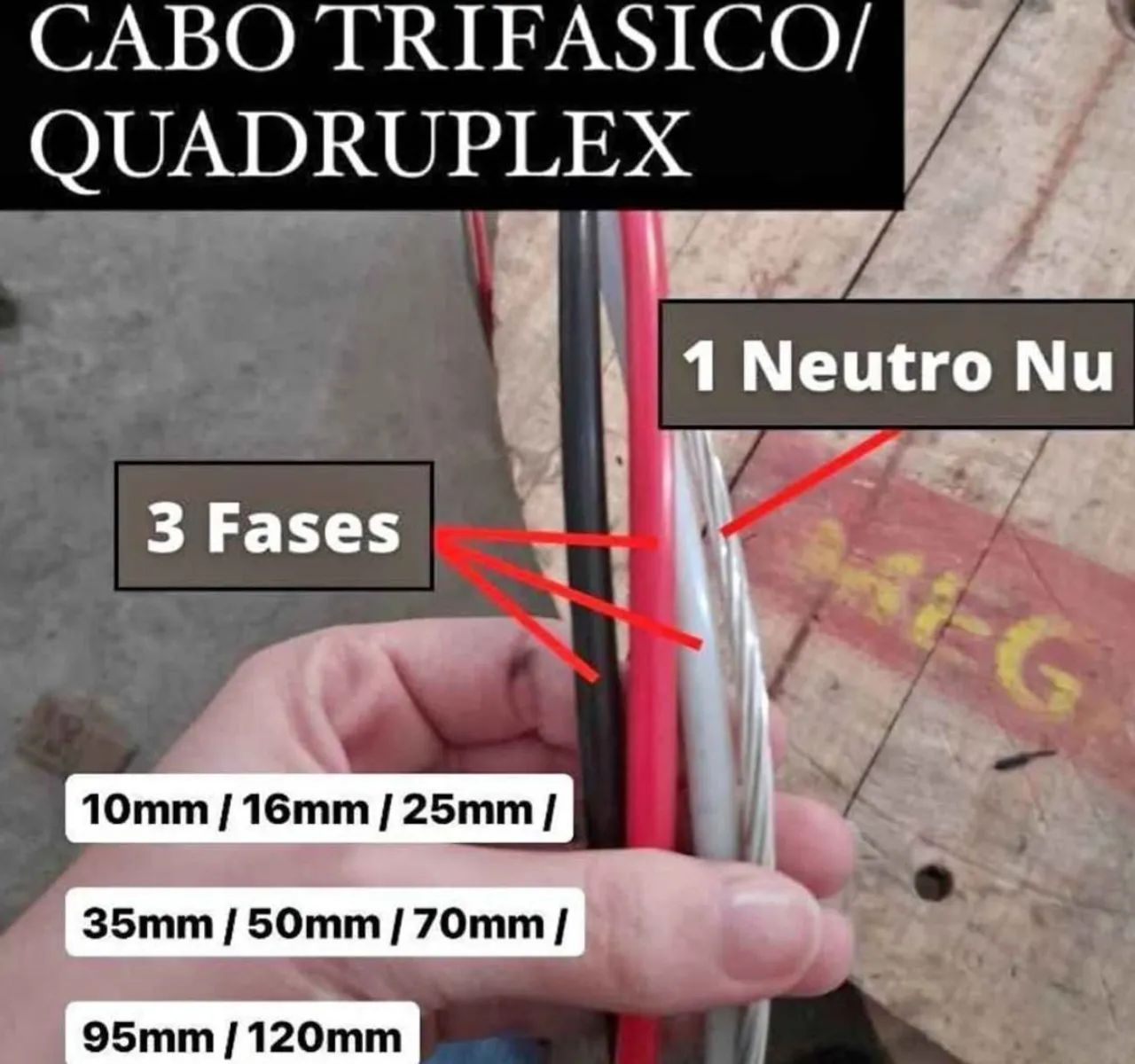 Cabo multiplex padrão LIGHT,todas as bitolas.