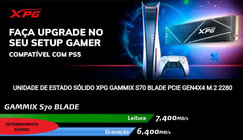 Ssd 2280 Gammix S70 Blade 1 Tb - Adata Xpg - Lacrado - Para PS5 ou computador - Foto 3