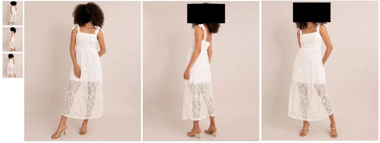 Vestido midi de renda com recorte e amarração alça larga off white C&A - Foto 6