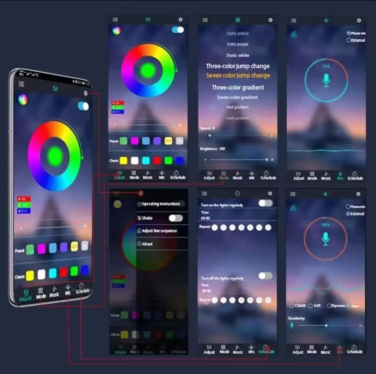 LED RGB controle APP flexível à prova  D'ÁGUA 12v moto lâmpada - Foto 6