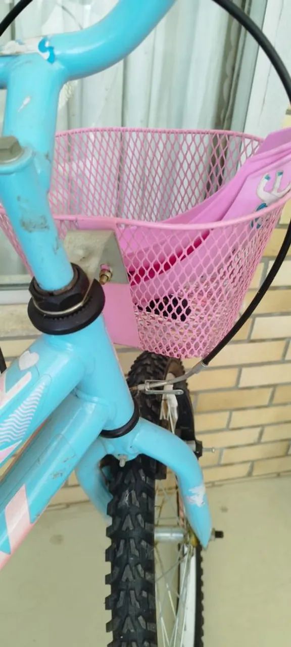 Bicicleta Infantil Azul com Cesta - Foto 5