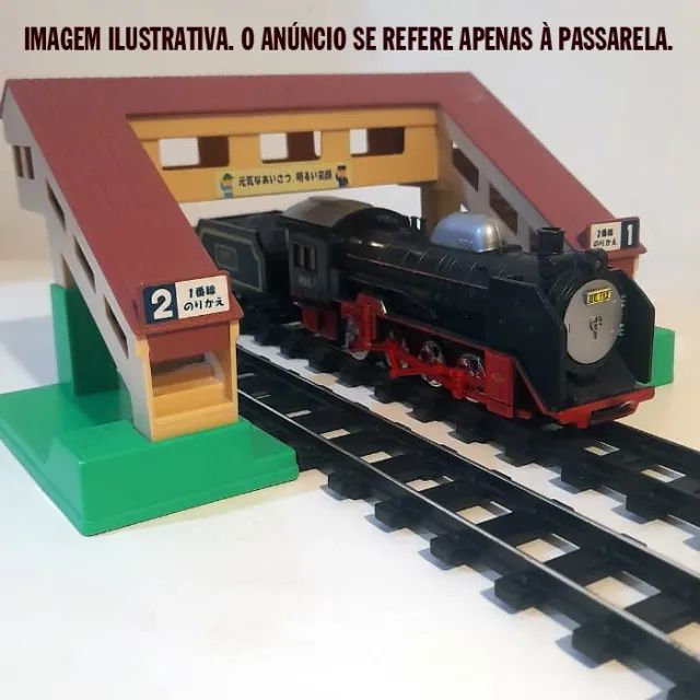 Passarela Tomy Plarail Compatível Ferrorama Estrela base verde - Foto 3