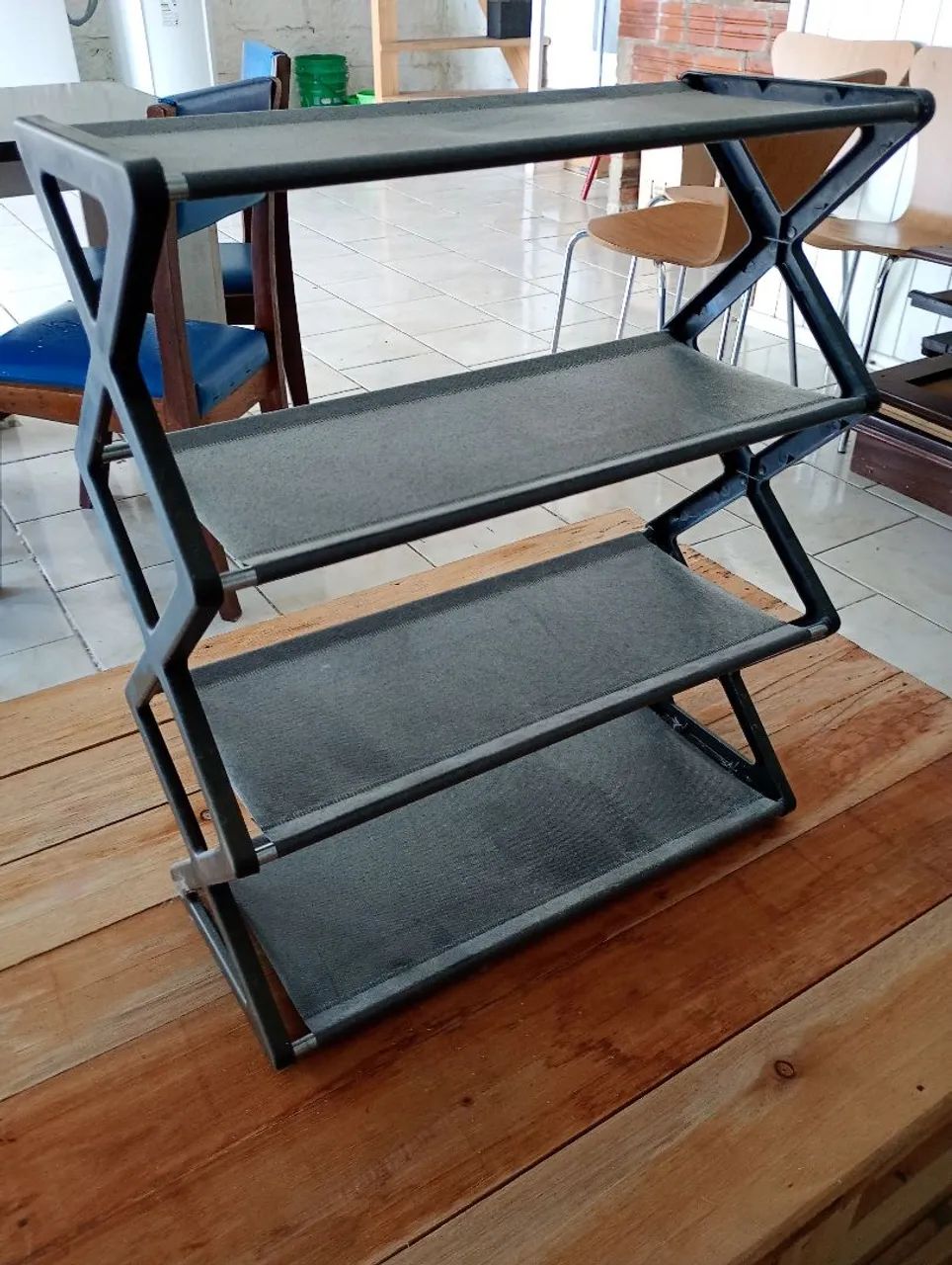 Organização para calçados - Prateleira dobrável de 3 andares - Foto 2