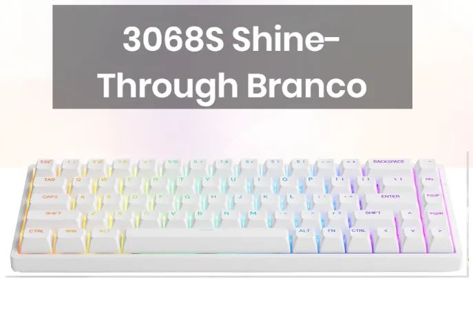 Teclado Akko 3068S Shine Through Branco - Foto 3