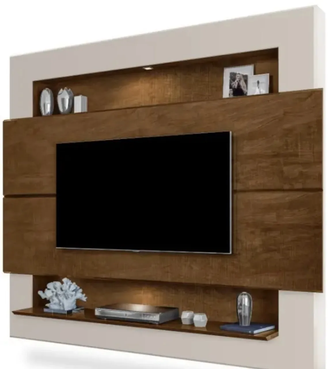 Painel de TV Moderno com Prateleiras Integradas