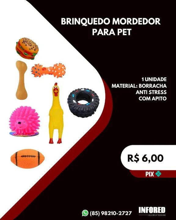 Brinquedo mordedor para pet com apito