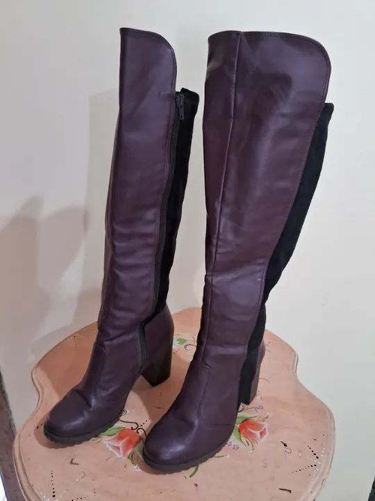 BOTA DE COURO CANO ALTO