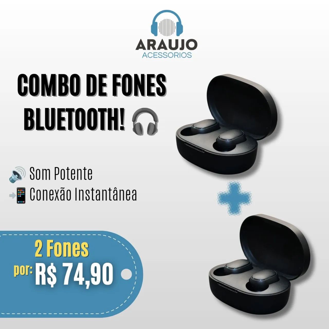 Fones Bluetooth - Som Potente e Conexão Instantânea!