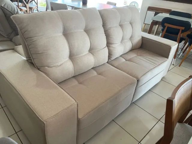 SOFÁ 2.50 MT RETRATIL E RECLINAVEL EM LINHO OFERTA ESPECIAL - Foto 2
