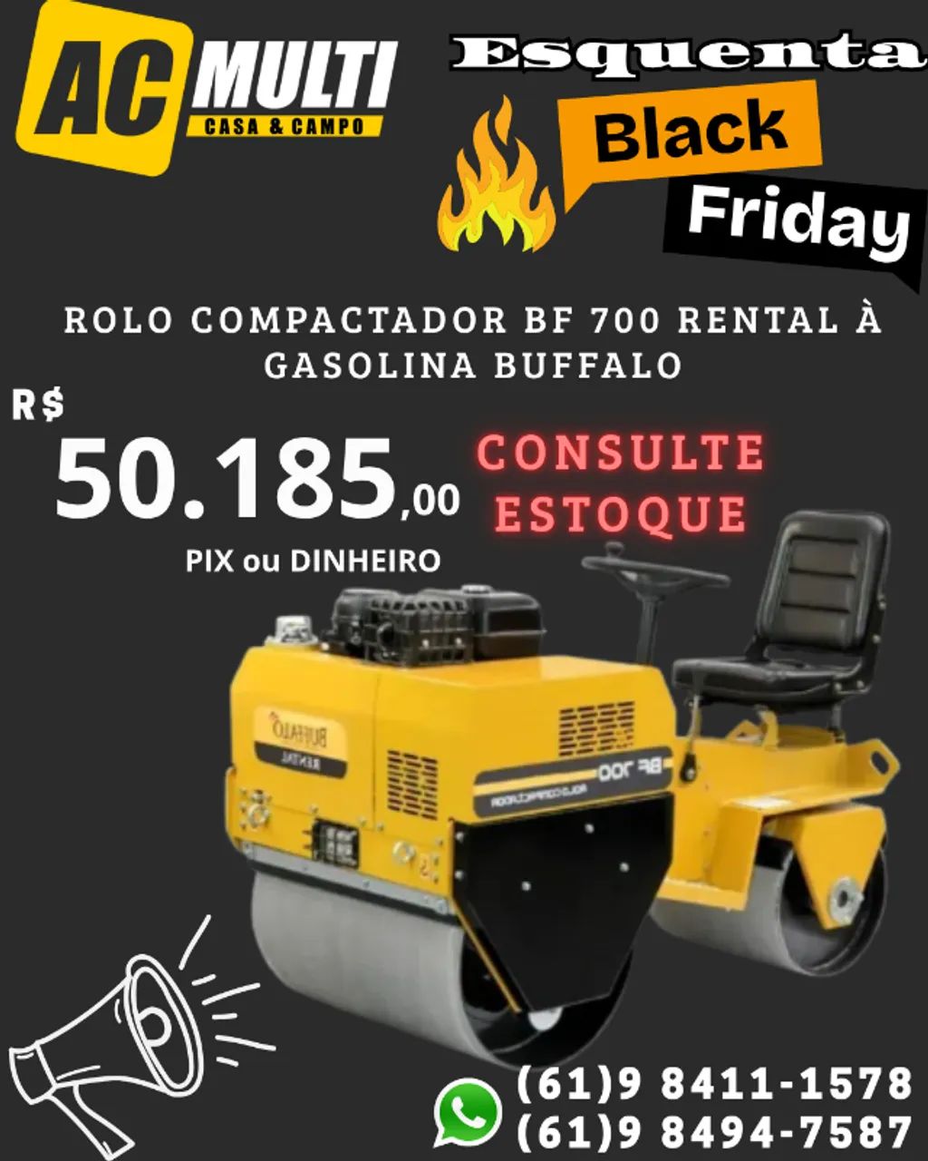 ROLO Compactador BF 700 RENTAL à GASOLINA BUFFALO
