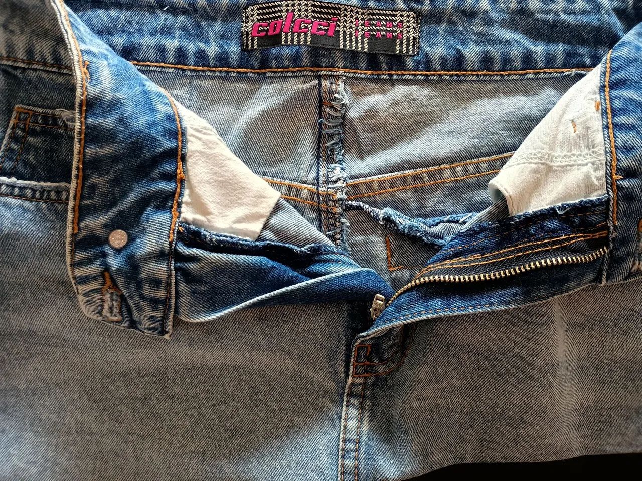 Saia Jeans com Detalhe em Couro Colcci - Foto 4