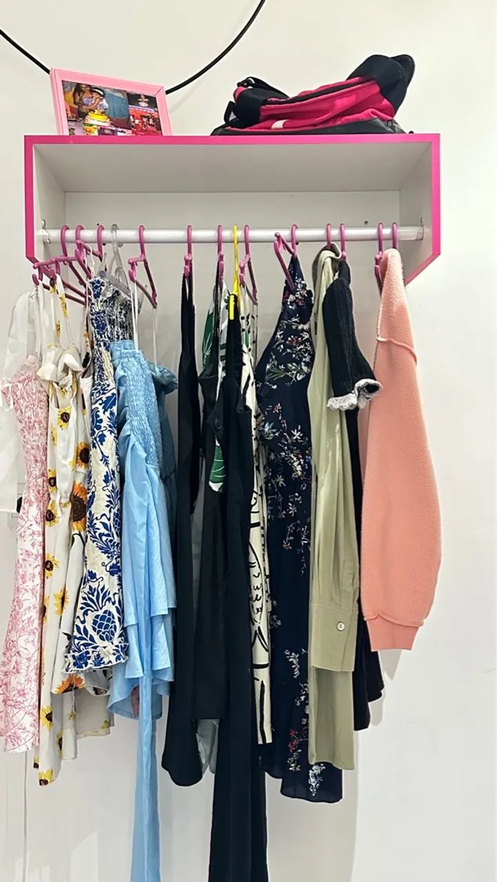 Arara de parede rosa 