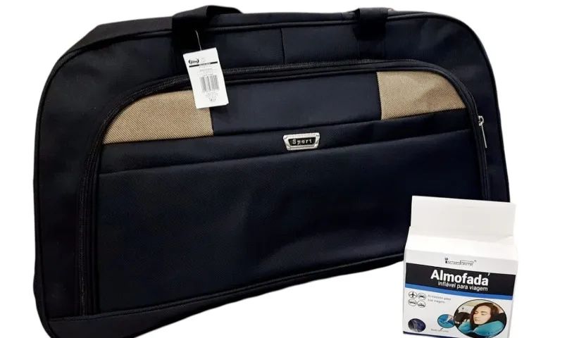 kit mala bolsa de viagem sport - preta