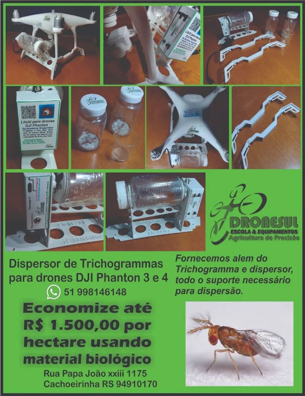 Dispersor de Trichogrammas para drones DJI Phanton 4 