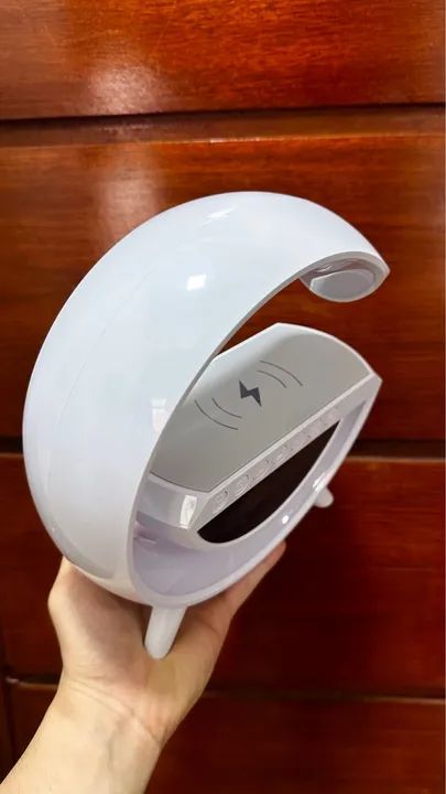 Luminária LED RGB G com Bluetooth e Carregador Wireless - Foto 3