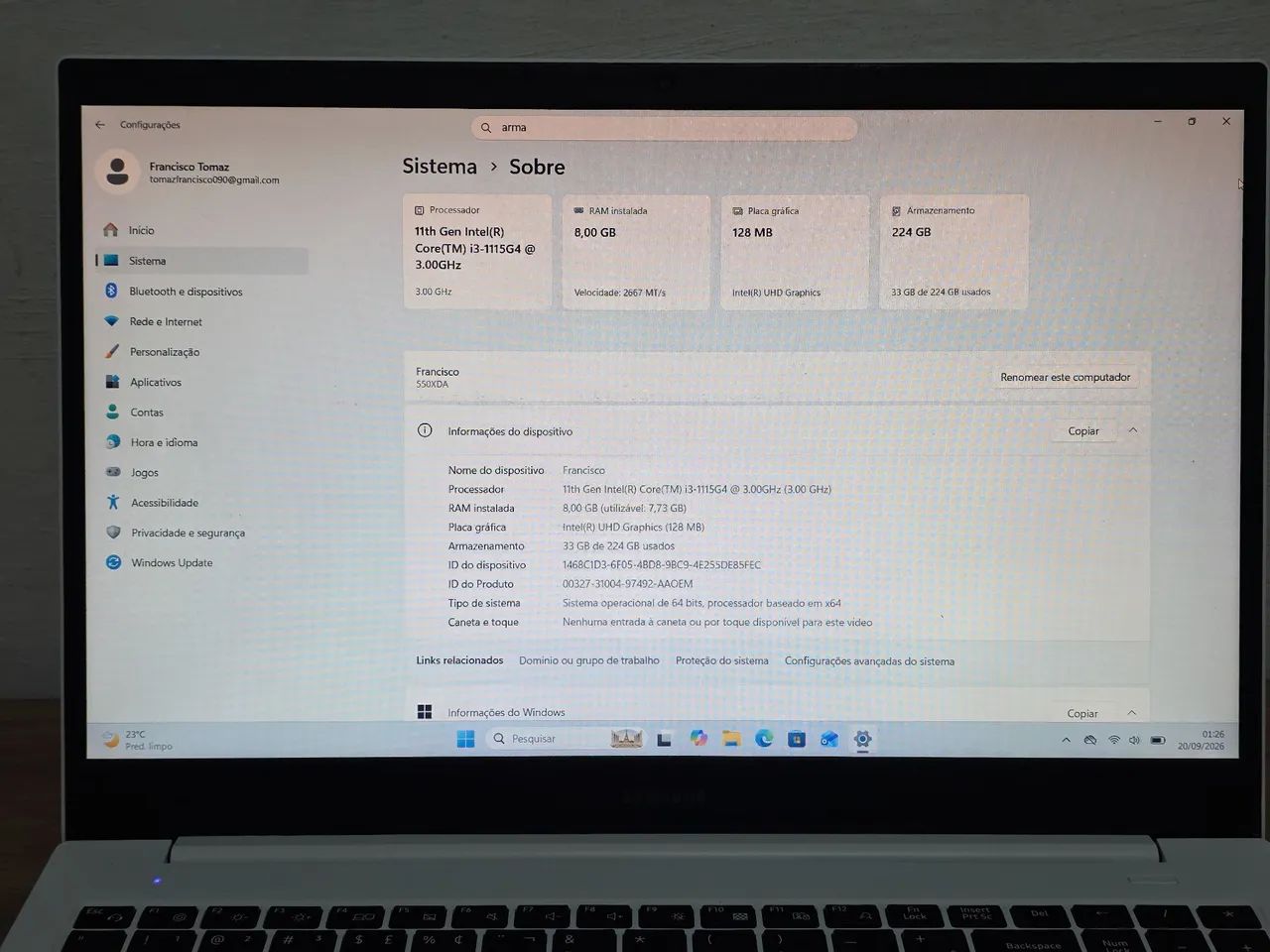 Notebook Samsung Book i3 256GB SSD - 8GB RAM - Foto 2