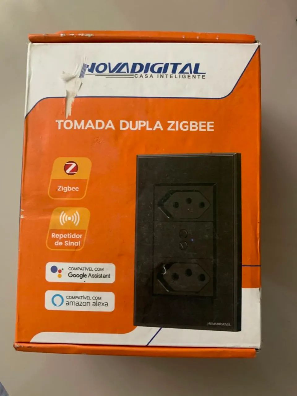 Tomada dupla inteligente nova digital ZigBee 