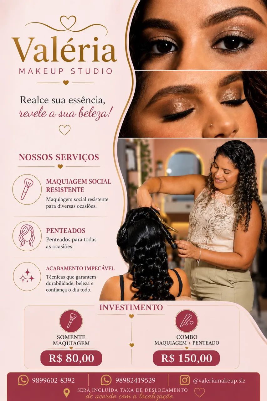 Maquiagem e Penteados em Domicílio