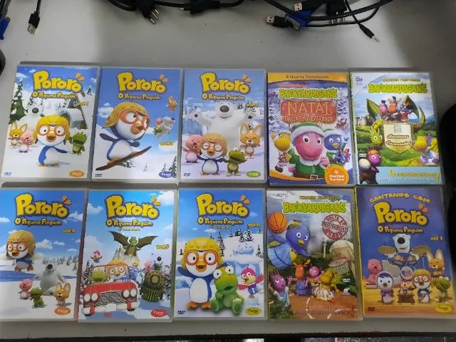 Kits Dvds Pororó & Backyardigans + Estojo com 17 Dvds Infantis