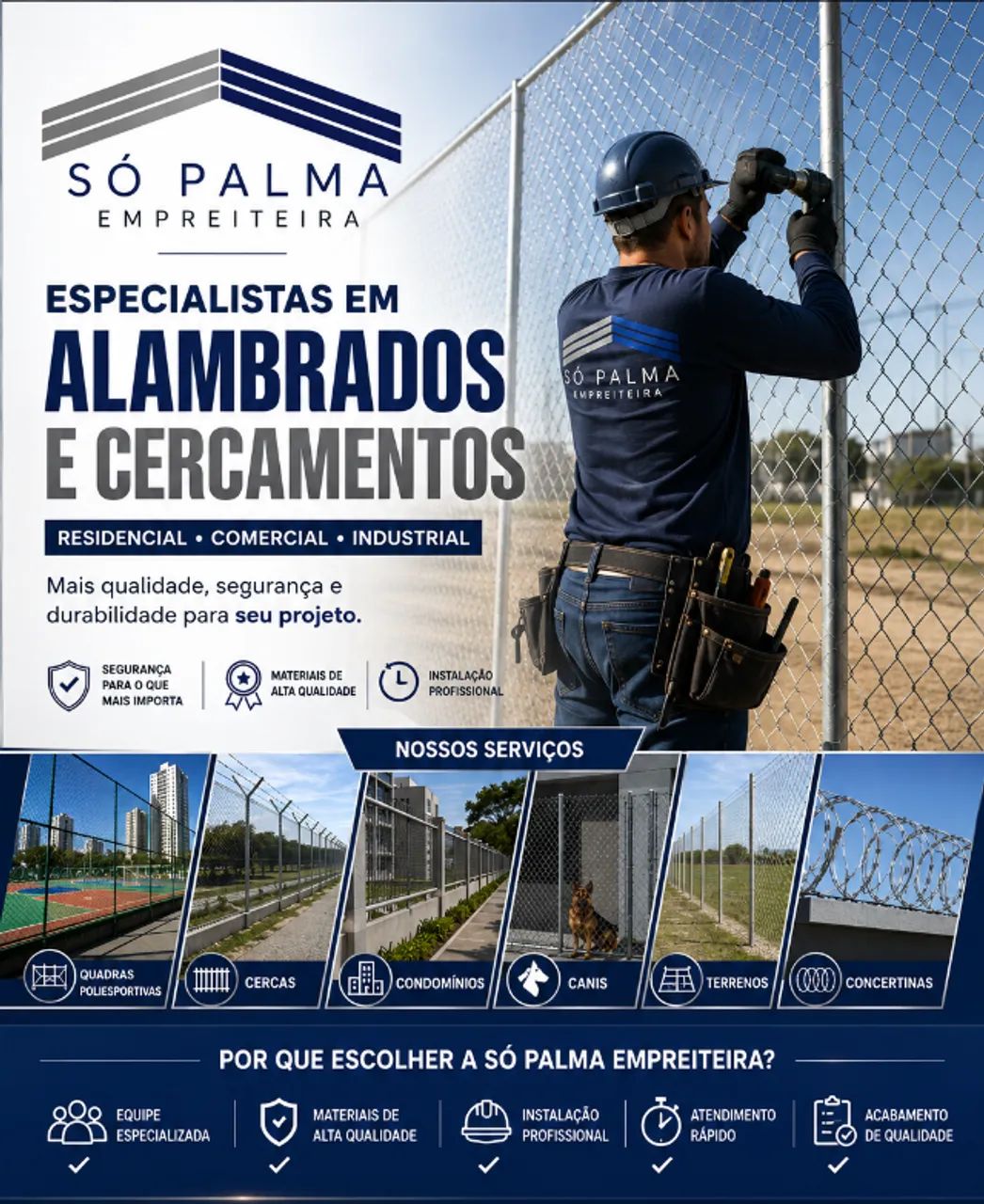 INSTALAÇÃO DE ALAMBRADOS E CERCAMENTOS