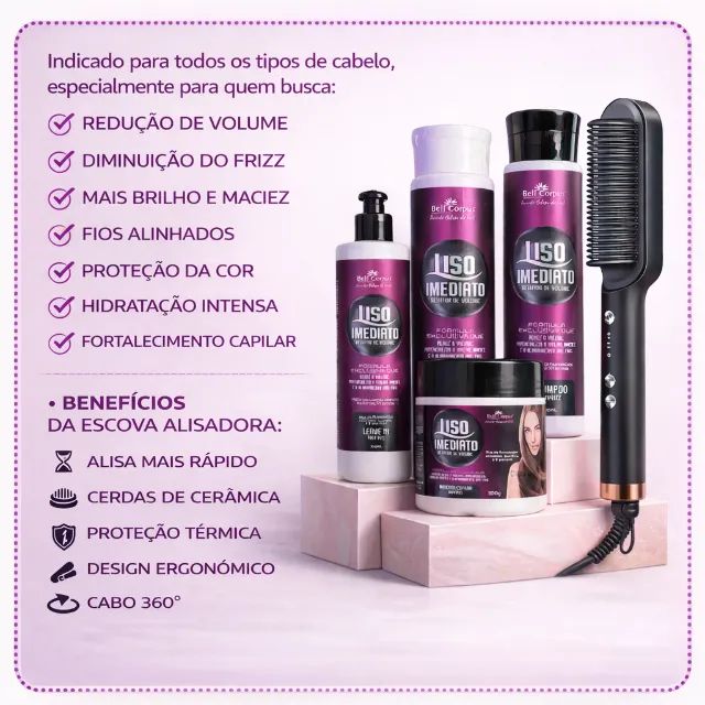 Kit Liso Imediato Redutor de Volume Bell Corpus - Foto 4