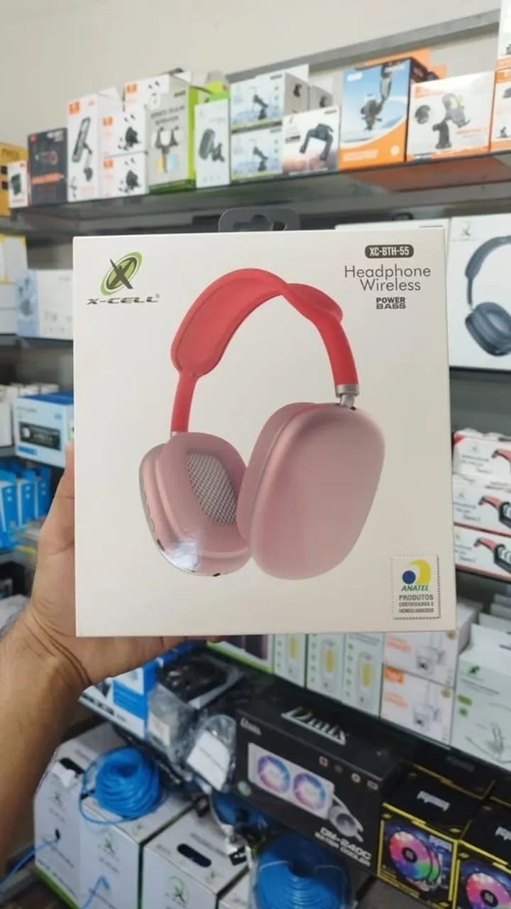 FONE DE OUVIDO BLUETOOTH SEM FIO ROSA AZUL