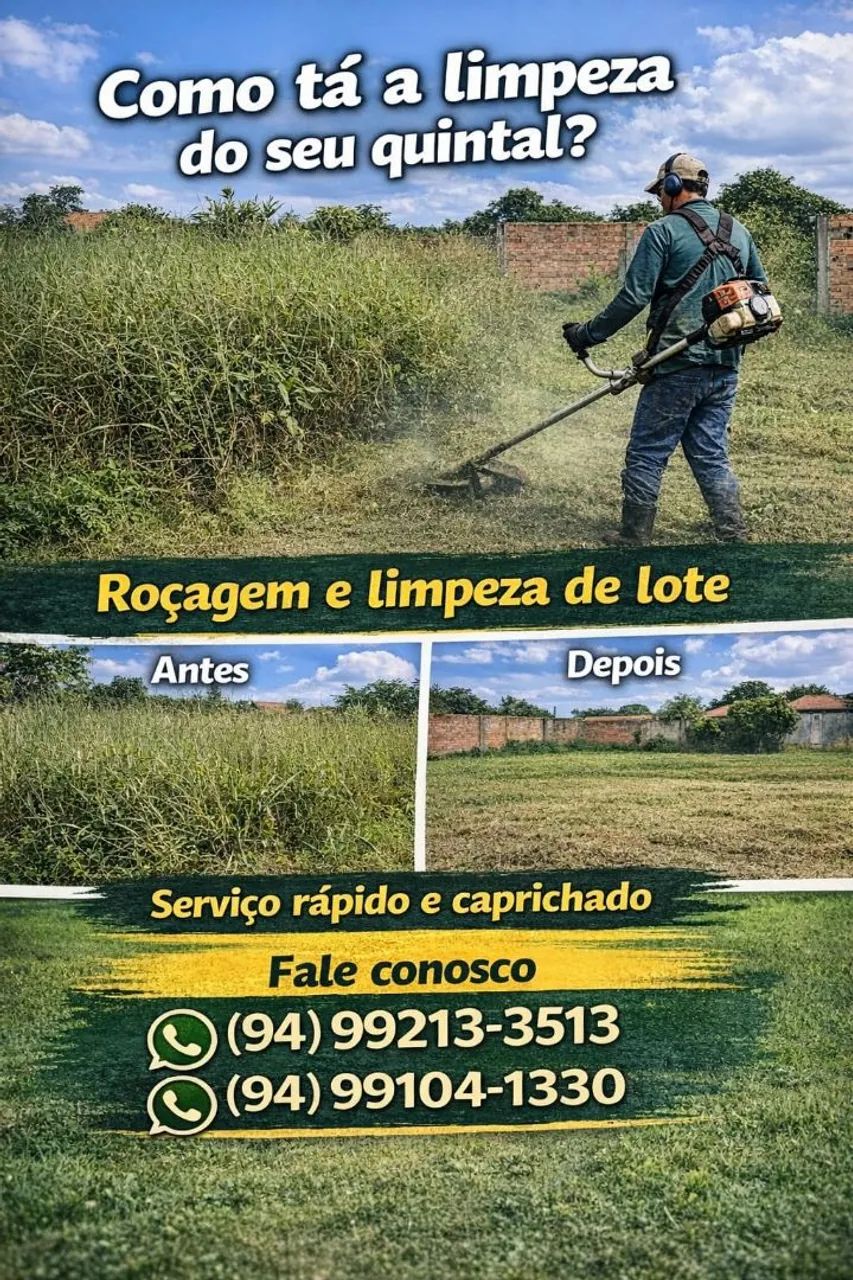 Fazemos limpeza e rosagem 